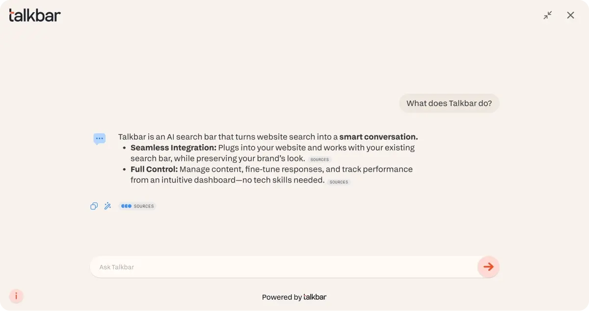 Talkbar conversation preview