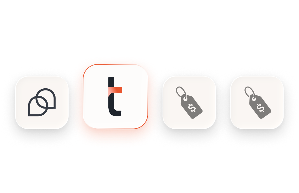 A side-by-side comparison of Tidio's pricing plans displayed on a laptop screen with a question mark icon overlay, representing the hidden costs behind Tidio pricing.